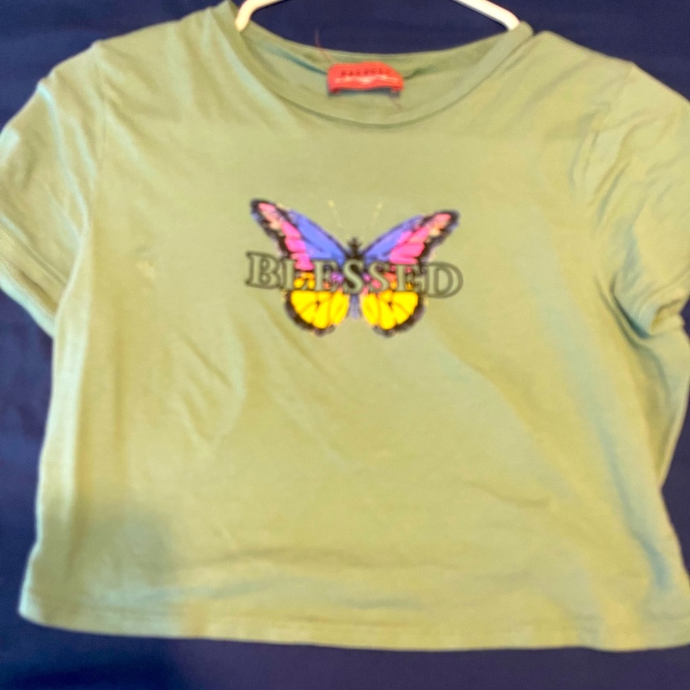 mint green crop top